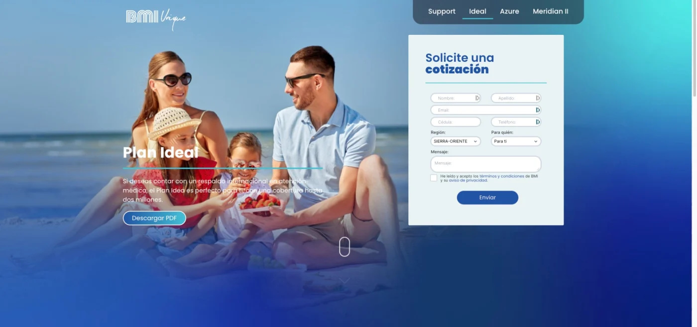 Captura 1 de Landing pages para aseguradora