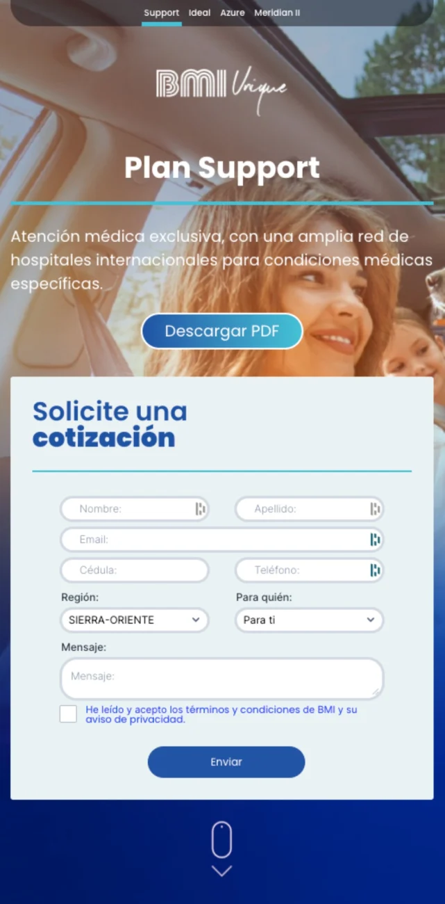 Captura 2 de Landing pages para aseguradora