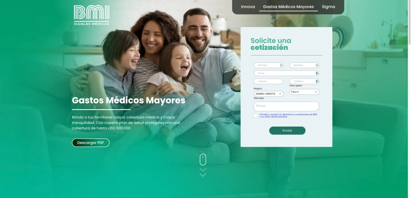 Captura 5 de Landing pages para aseguradora