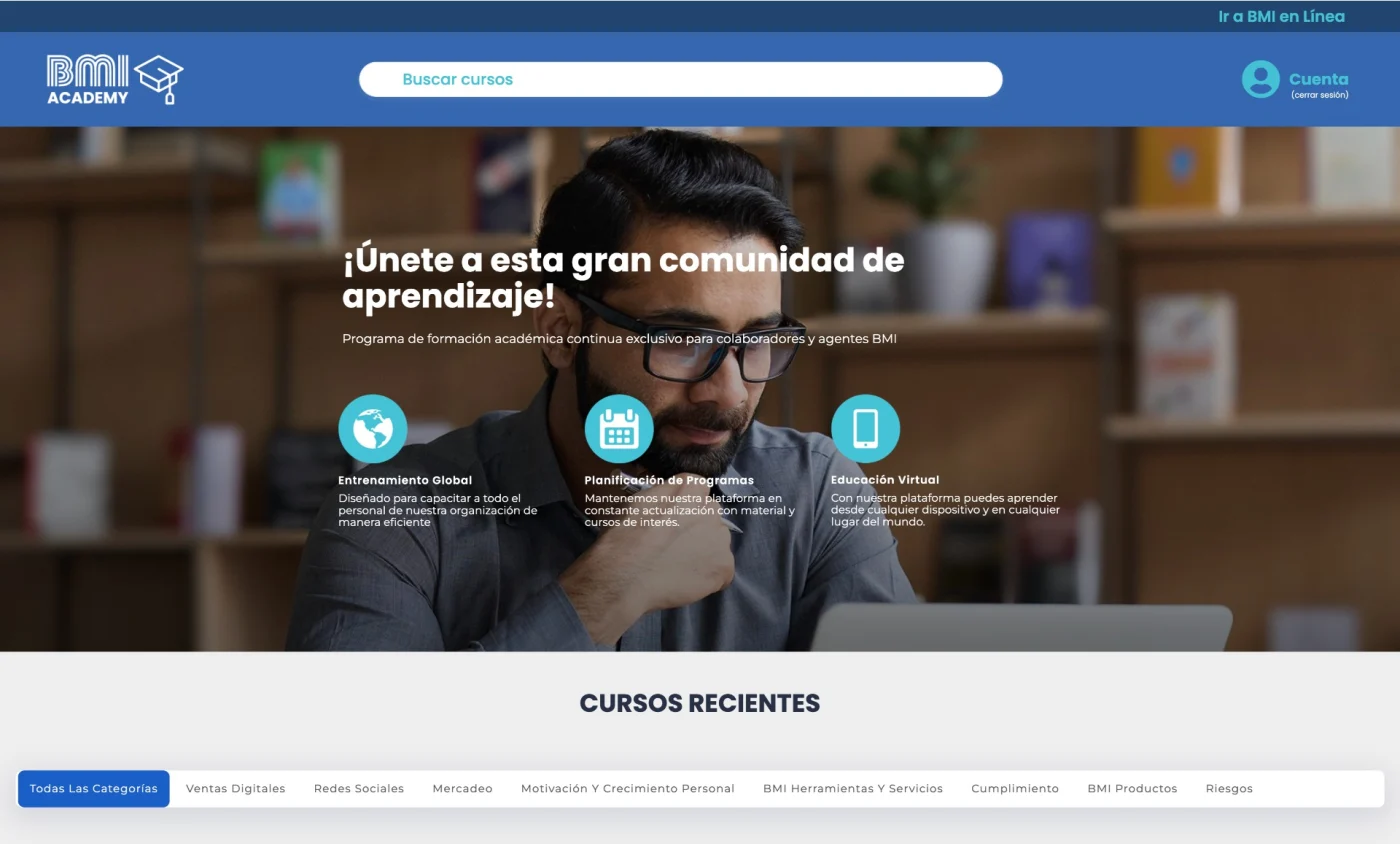 Captura 1 de Plataforma de cursos privada